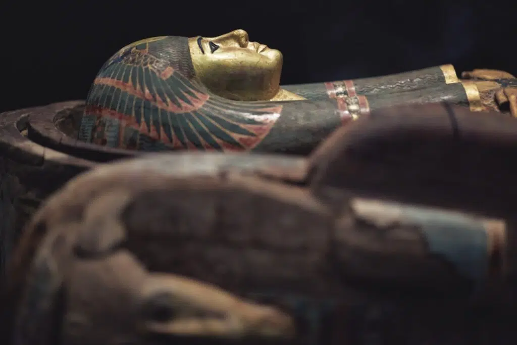 Sarcophage d'un pharaon d'Egypte.